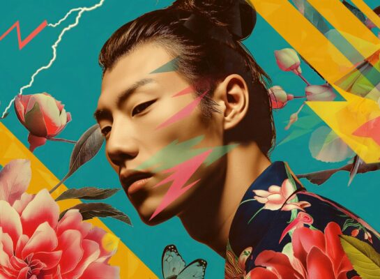 Surreal Floral Geometric Composite