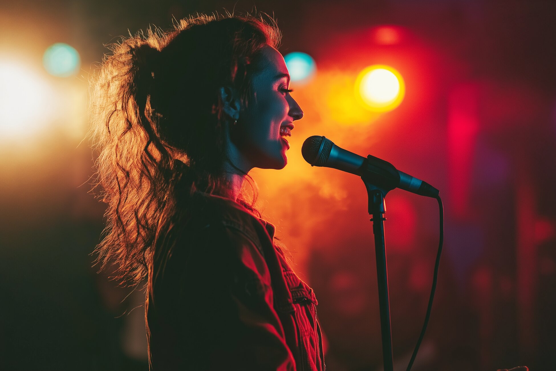 Woman Singing in Profile